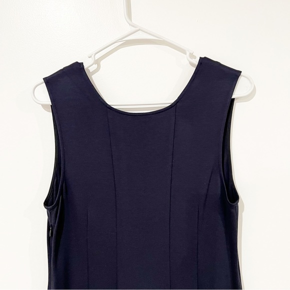 Theory Canneros Uniform Blue V-Neck Crepe Flounder Pryor Dress size Large - Picture 10 of 12